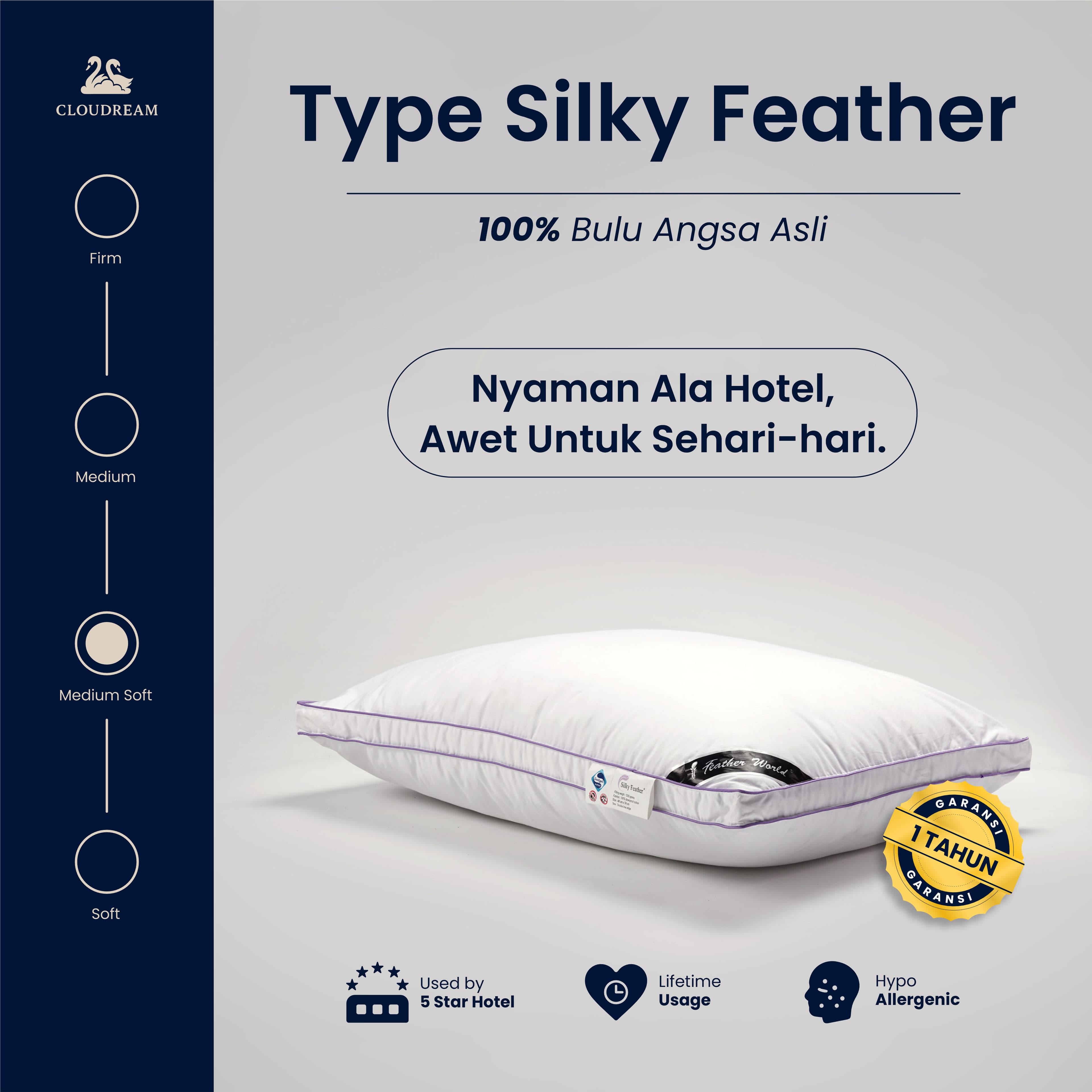 Bantal Hotel Silky Feather main view
